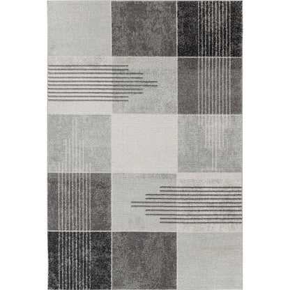 DENISE Scandi Geometric Grey Area Rug Flat