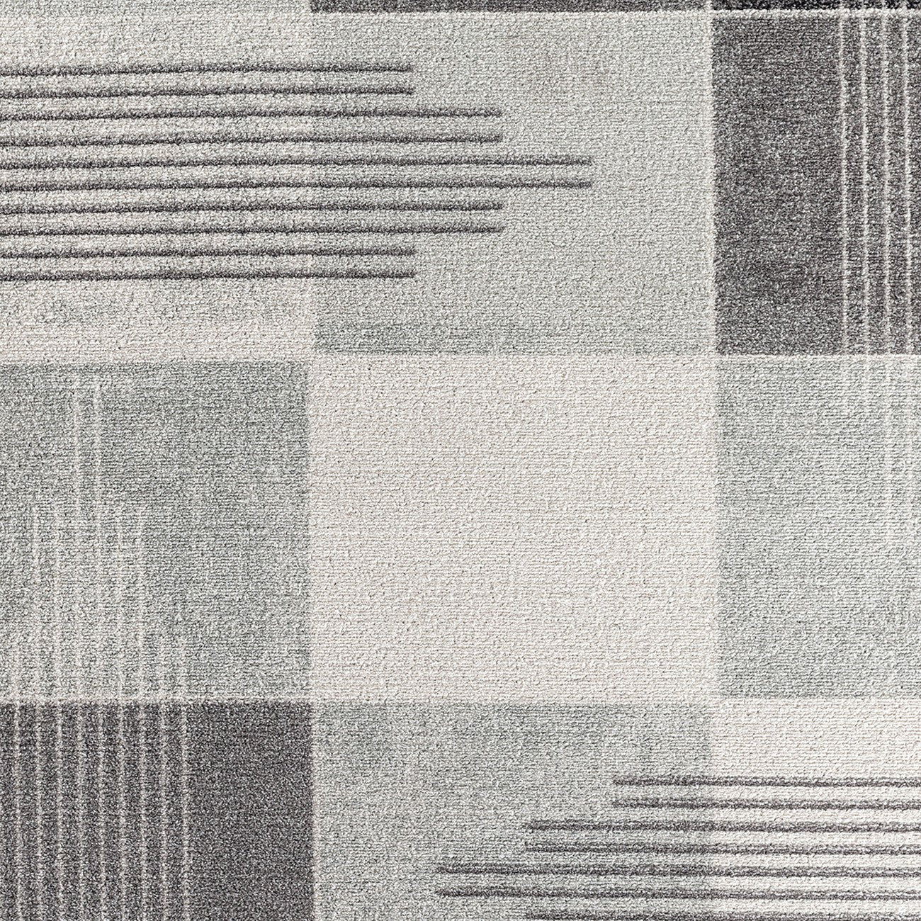 DENISE Scandi Geometric Grey Area Rug Swatch