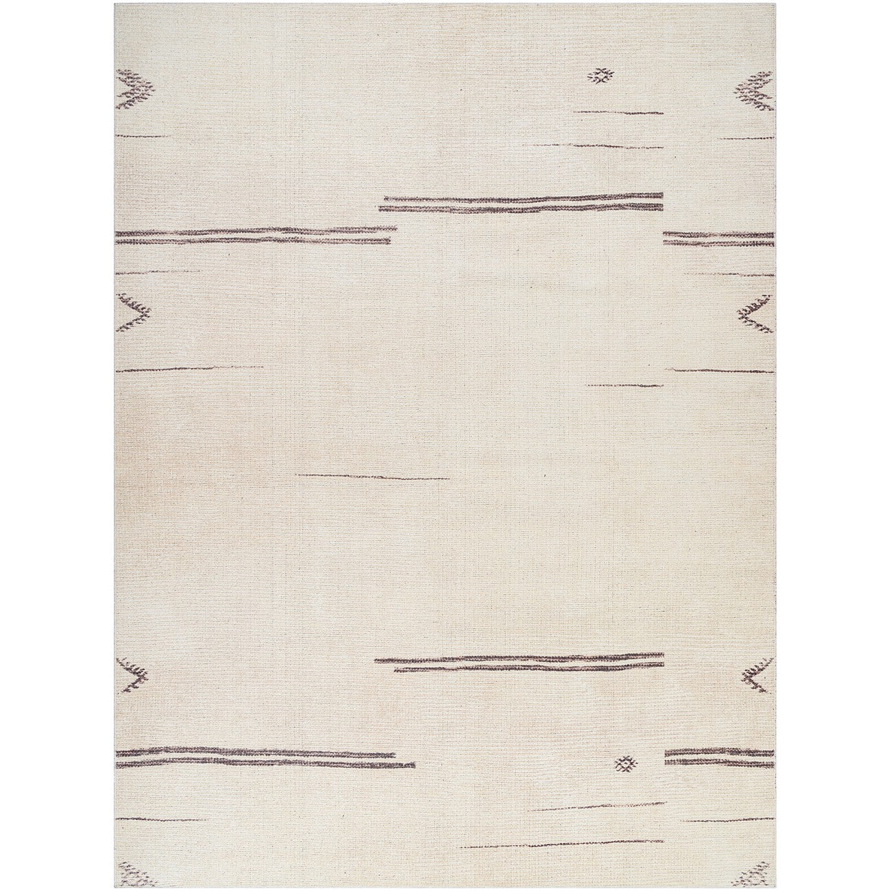 DEVIKA Becki Owens x Livabliss Global Scandi Beige/Dark Brown Area Rug Flat