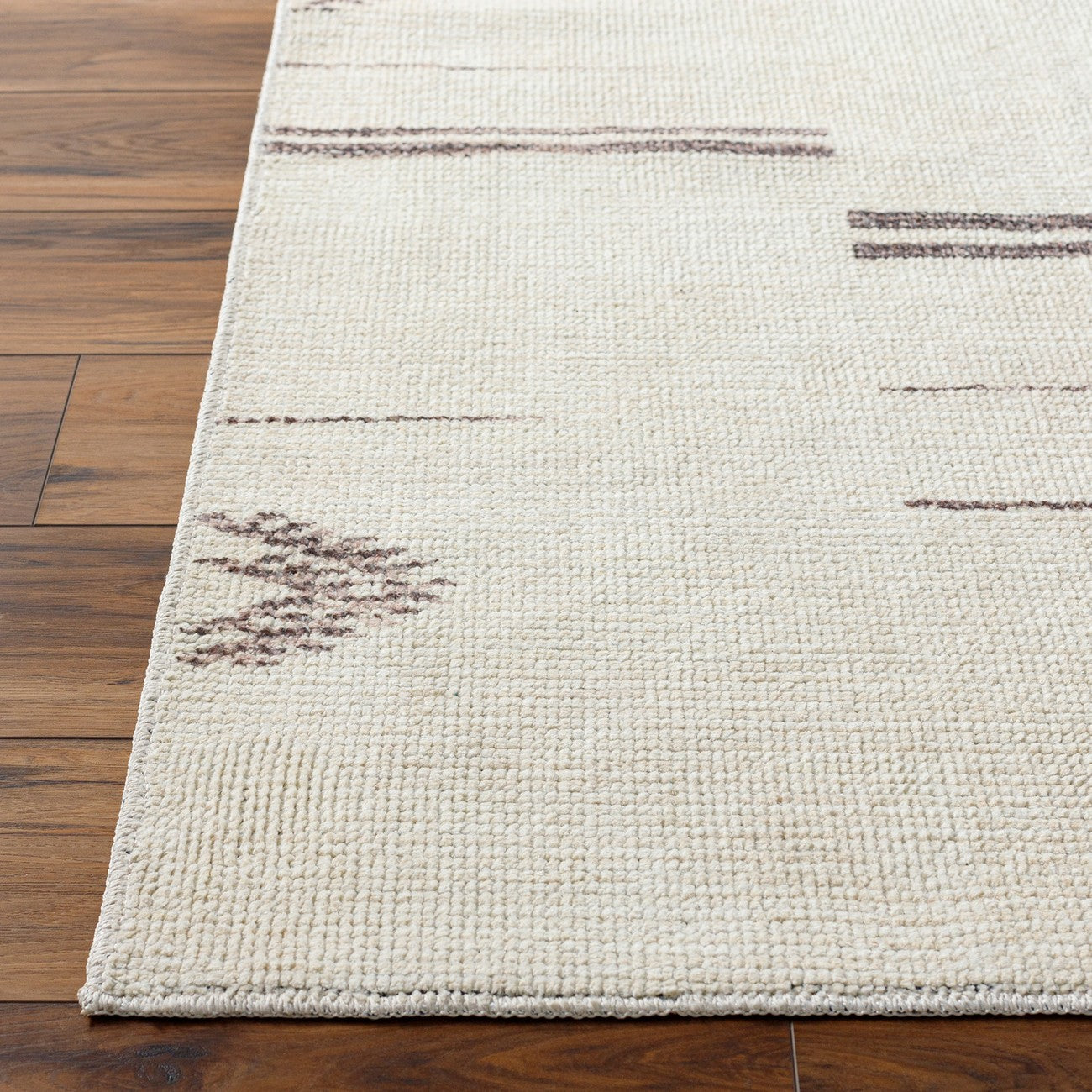 DEVIKA Becki Owens x Livabliss Global Scandi Beige/Dark Brown Area Rug Front