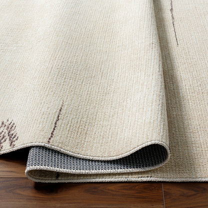 DEVIKA Becki Owens x Livabliss Global Scandi Beige/Dark Brown Area Rug Fold