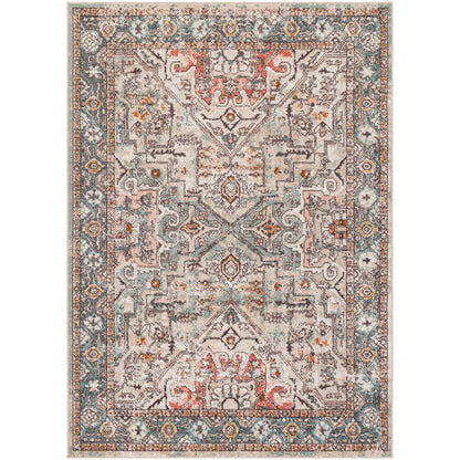 DIA Vintage Traditional Oriental Boho Brick Area Rug Flat