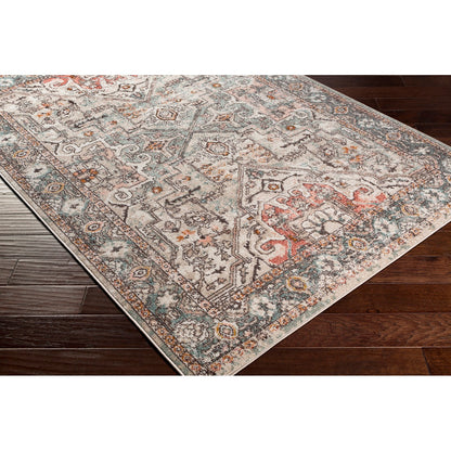 DIA Vintage Traditional Oriental Boho Brick Area Rug Corner