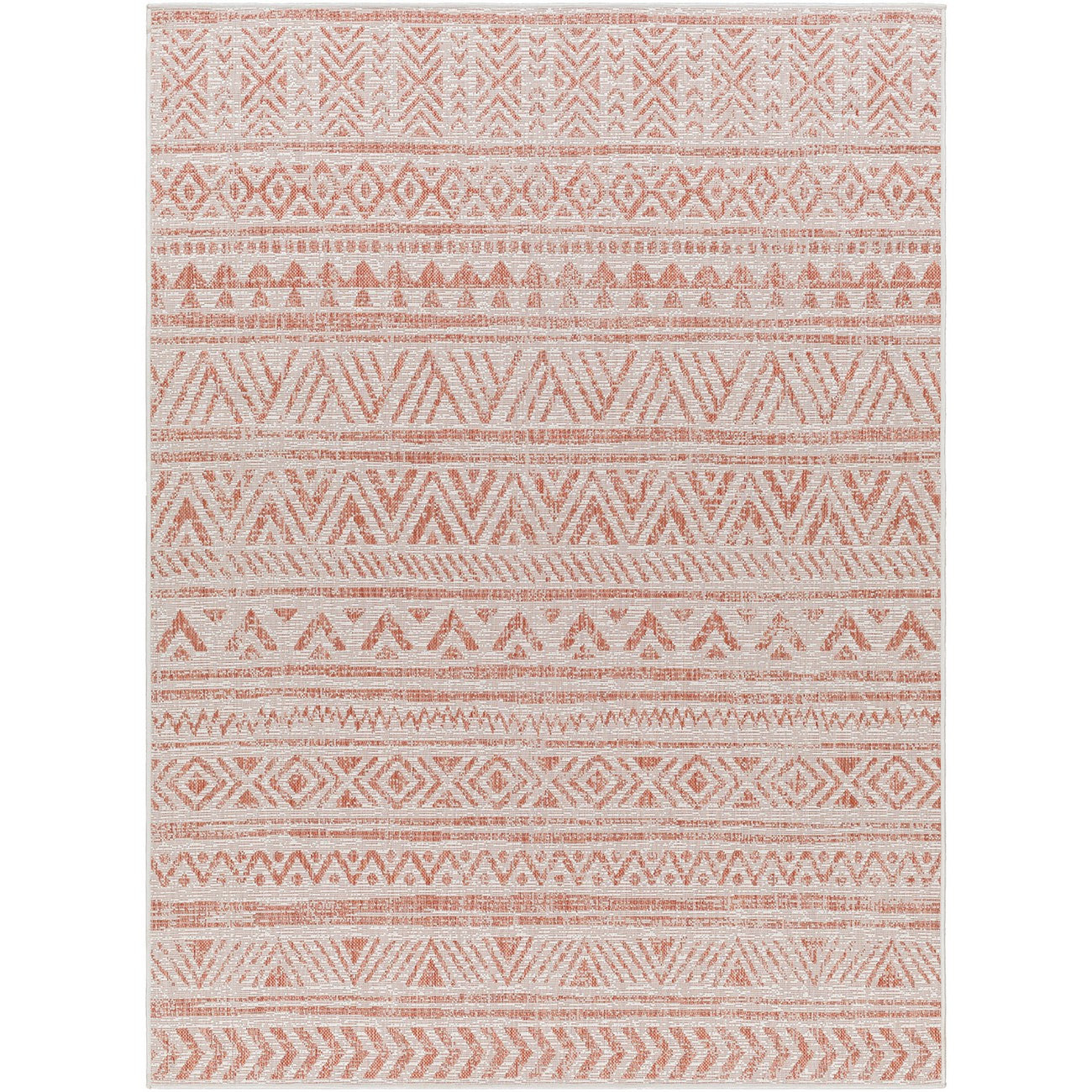 DIKSHA Indoor & Outdoor Global Coral/Pink Area Rug Flat