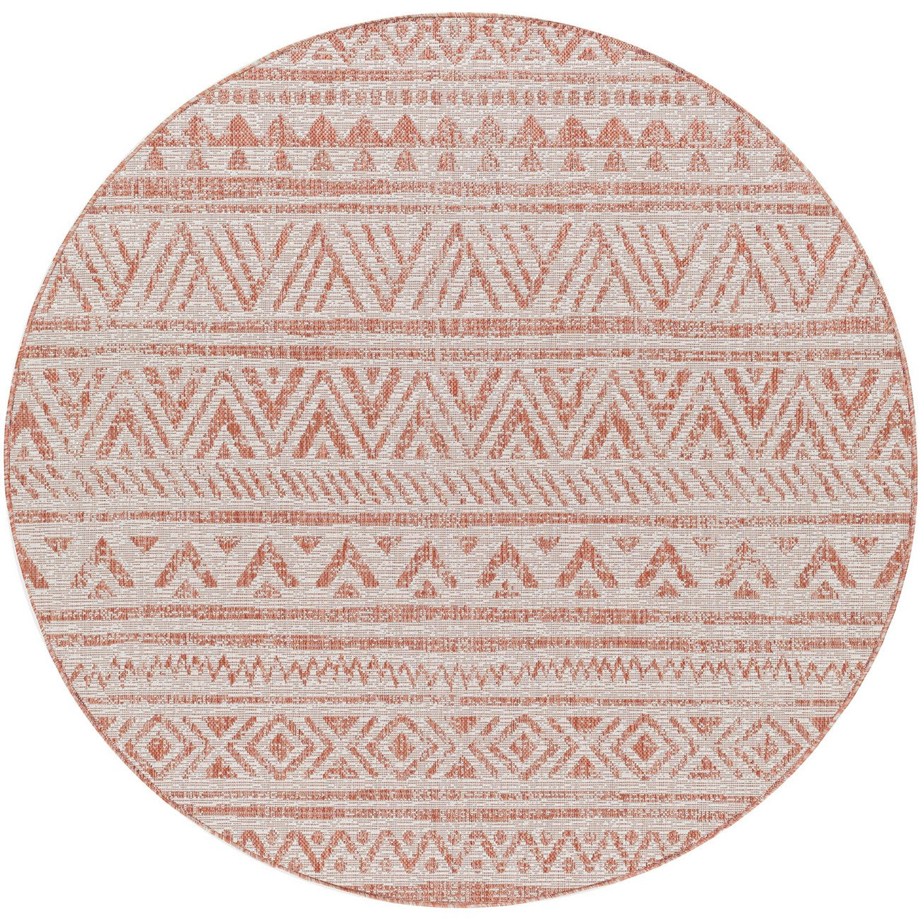 DIKSHA Indoor & Outdoor Global Coral/Pink Area Rug Flat