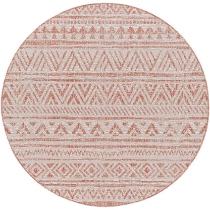 DIKSHA Indoor & Outdoor Global Coral/Pink Area Rug Flat