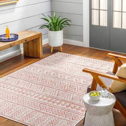 DIKSHA Indoor & Outdoor Global Coral/Pink Area Rug Roomscene