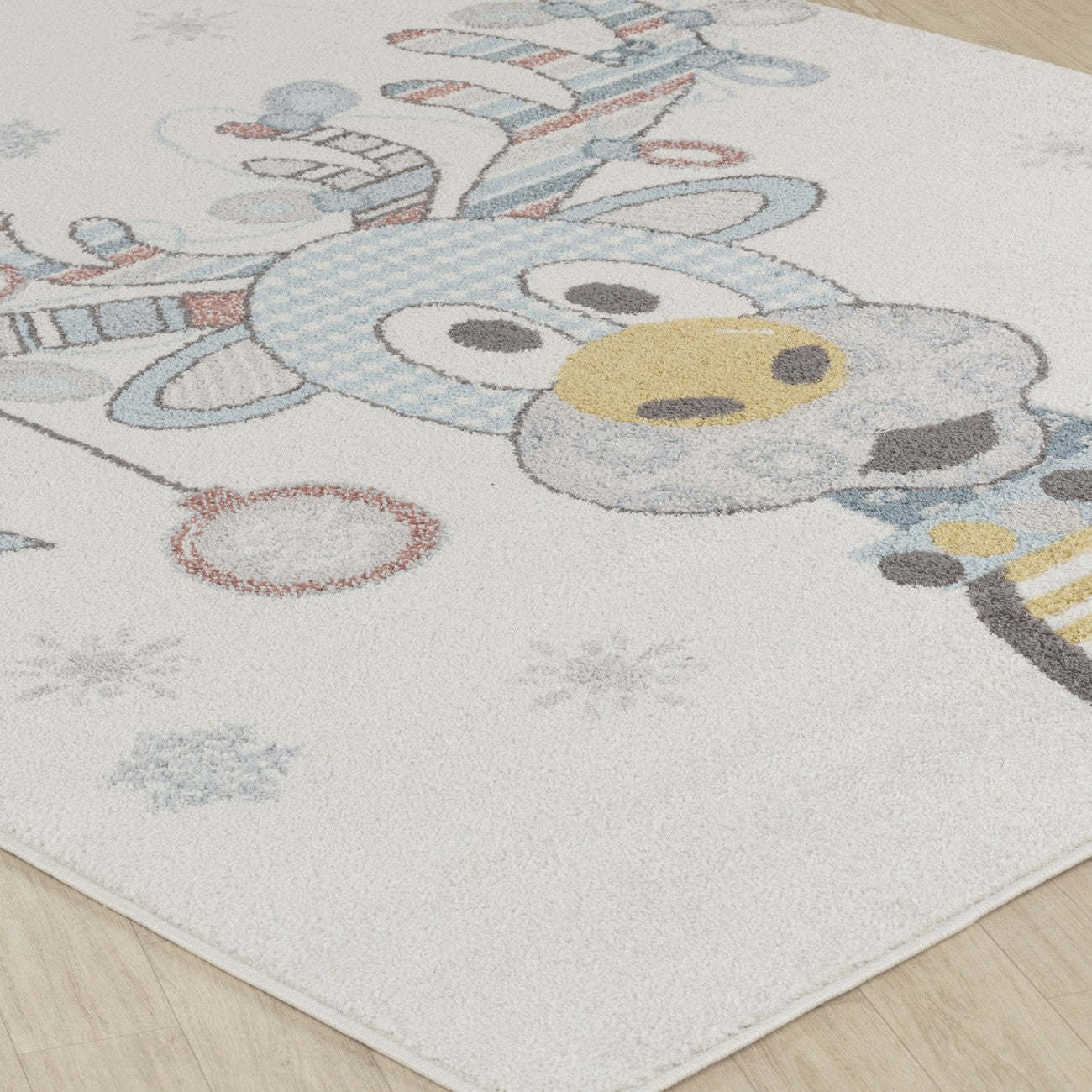 DINGO Modern Multicolour/Blue Kids Room Rug Corner