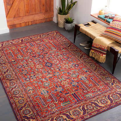 DOINA Vintage Oriental Boho Sky Blue Area Rug Roomscene