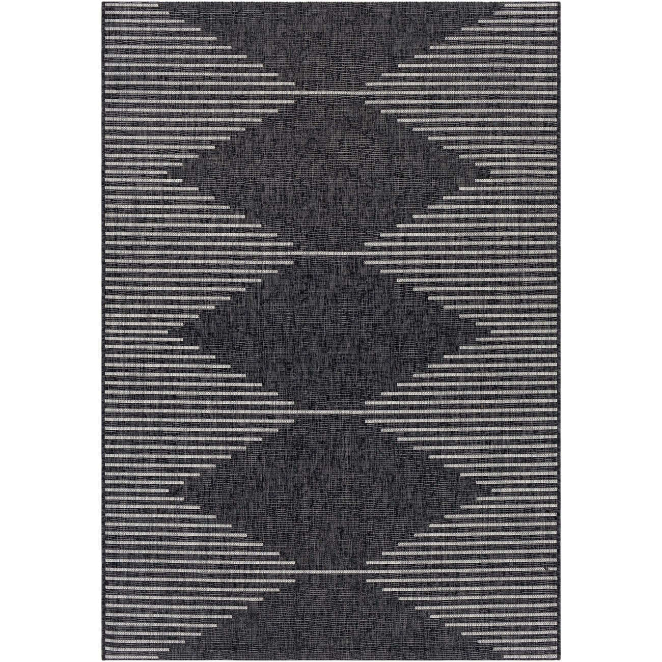 DOLLY Indoor & Outdoor Global Charcoal Area Rug Flat