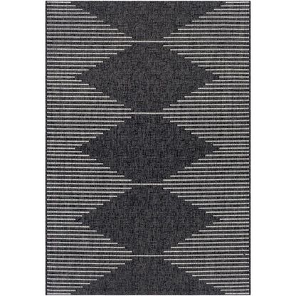 DOLLY Indoor & Outdoor Global Charcoal Area Rug Flat