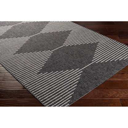 DOLLY Indoor & Outdoor Global Charcoal Area Rug Corner