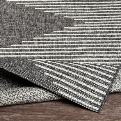 DOLLY Indoor & Outdoor Global Charcoal Area Rug Fold