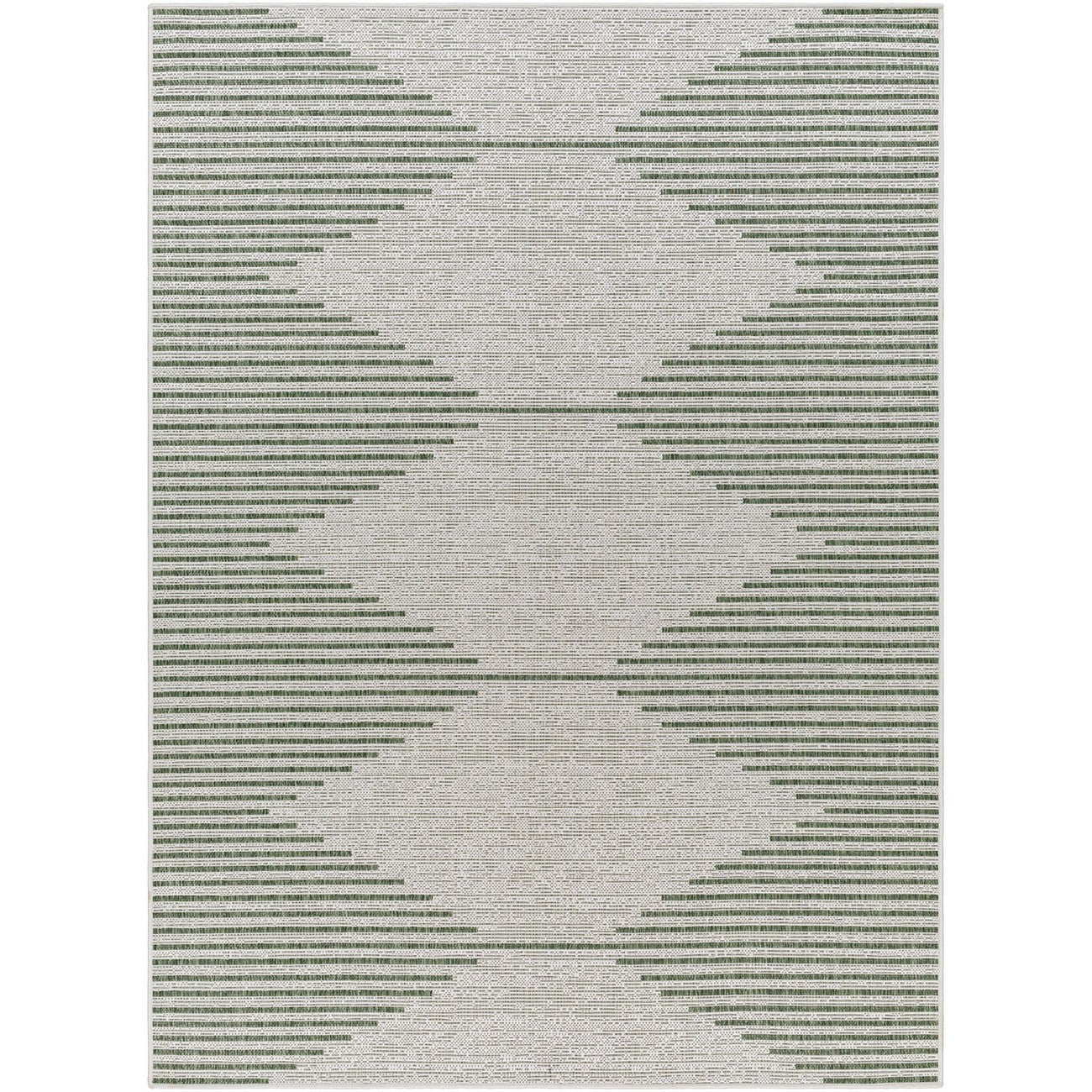 DOLLY Indoor & Outdoor Global Moss/Grey Area Rug Flat