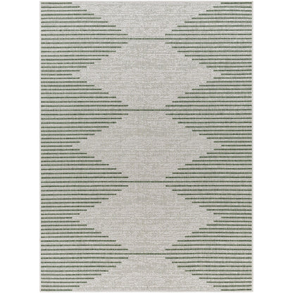 DOLLY Indoor & Outdoor Global Moss/Grey Area Rug Flat