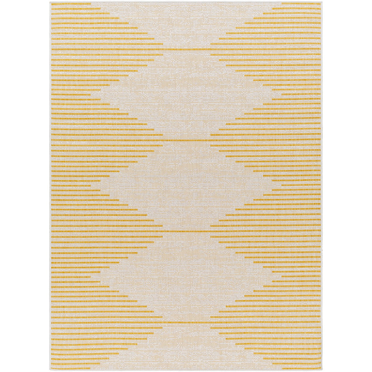 DOLLY Indoor & Outdoor Global Saffron/Grey Area Rug Flat
