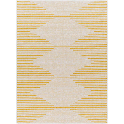 DOLLY Indoor & Outdoor Global Saffron/Grey Area Rug Flat