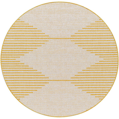 DOLLY Indoor & Outdoor Global Saffron/Grey Area Rug Flat