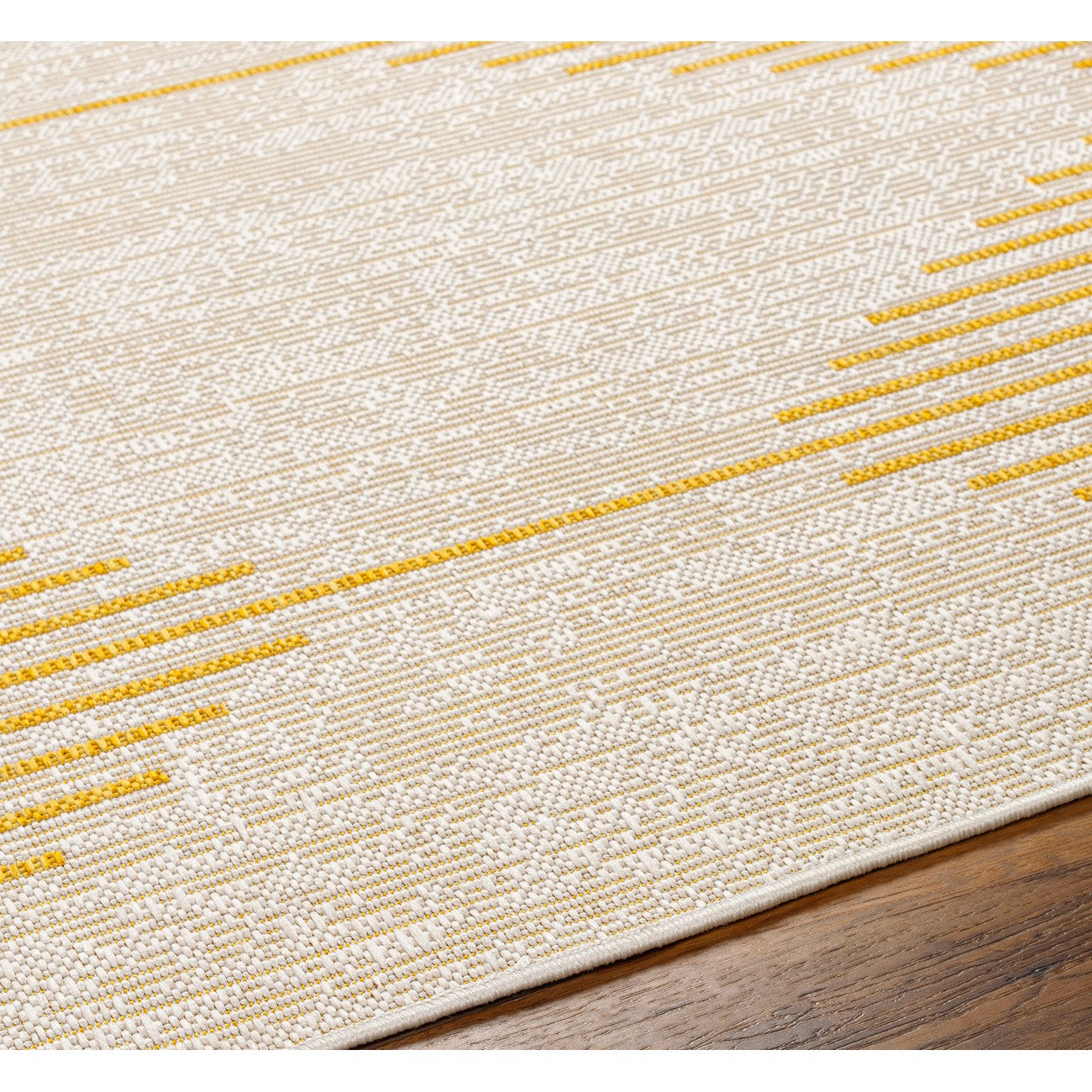 DOLLY Indoor & Outdoor Global Saffron/Grey Area Rug Texture