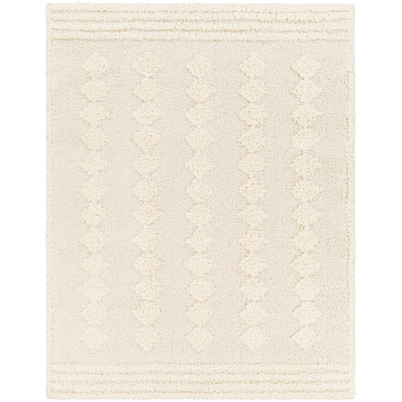 ELAHEH CREEK Shaggy Modern Plush Pile Light Grey Area Rug Flat