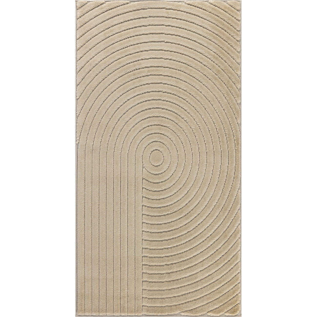 EMIKO Indoor & Outdoor Scandi Modern Beige Area Rug Flat