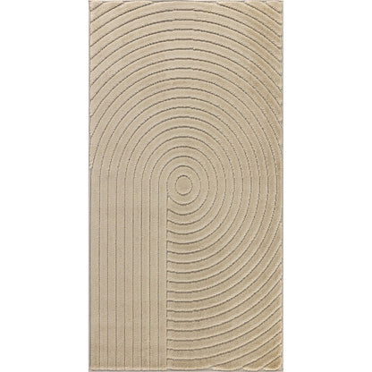 EMIKO Indoor & Outdoor Scandi Modern Beige Area Rug Flat