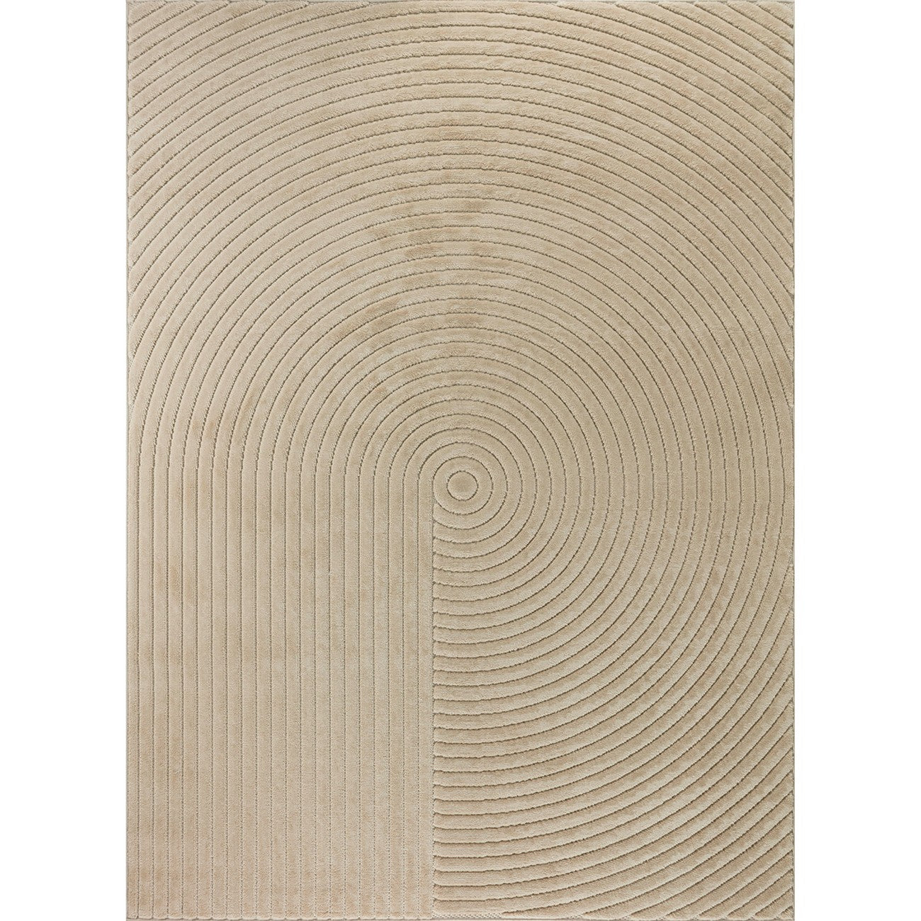 EMIKO Indoor & Outdoor Scandi Modern Beige Area Rug Flat