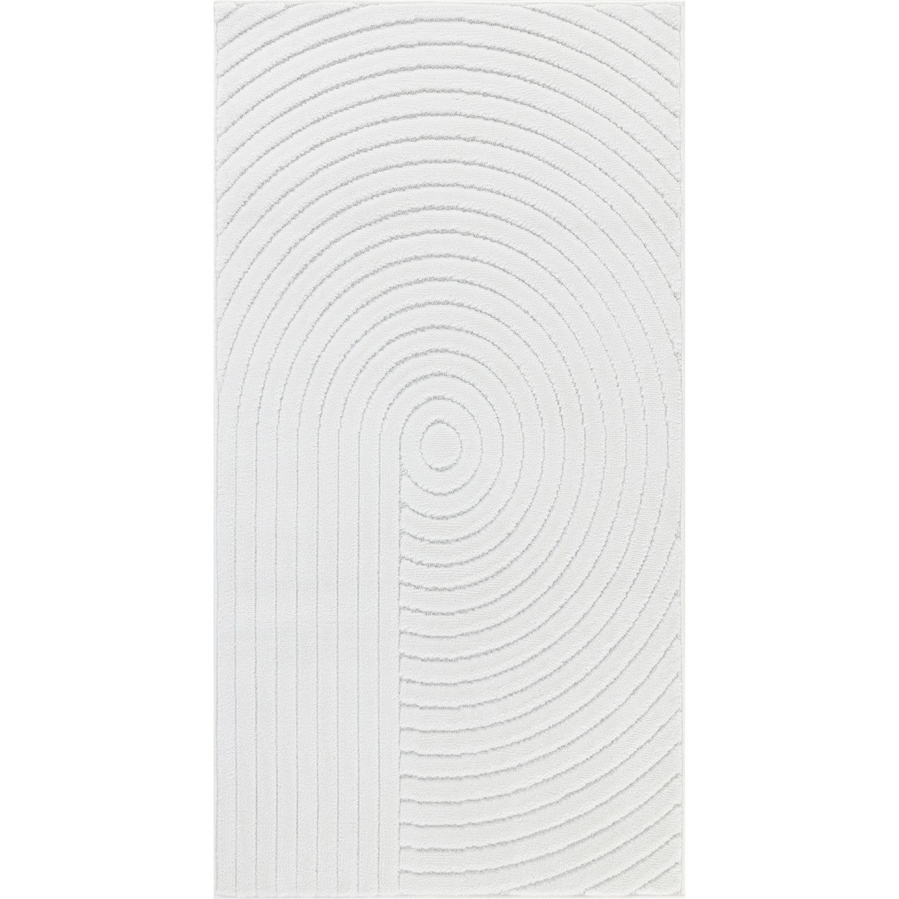 EMIKO Indoor & Outdoor Scandi Modern White Area Rug Flat