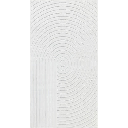 EMIKO Indoor & Outdoor Scandi Modern White Area Rug Flat