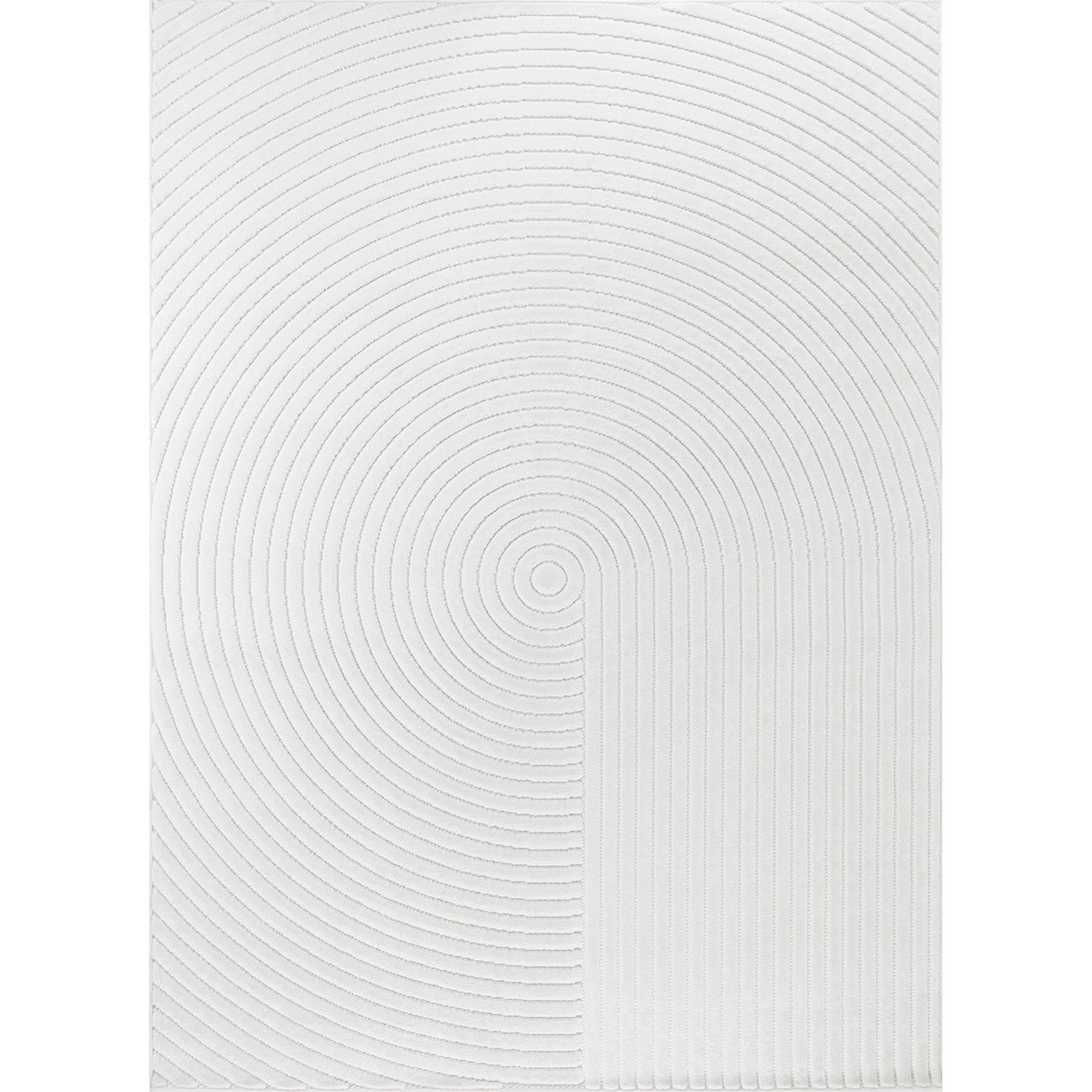 EMIKO Indoor & Outdoor Scandi Modern White Area Rug Flat