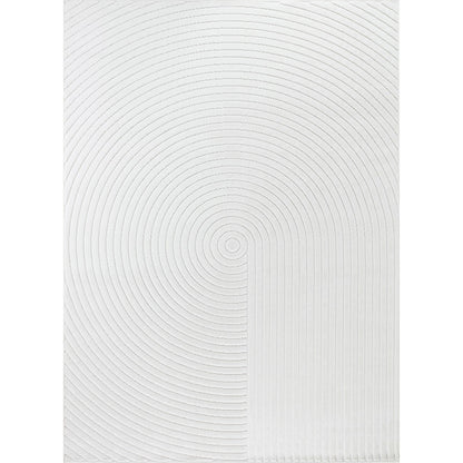 EMIKO Indoor & Outdoor Scandi Modern White Area Rug Flat