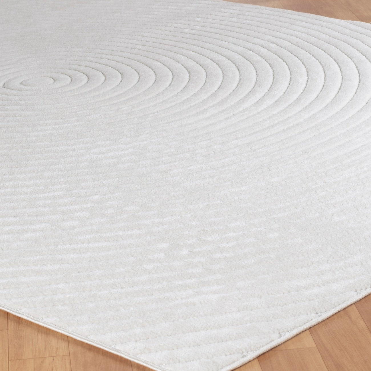 EMIKO Indoor & Outdoor Scandi Modern White Area Rug Corner