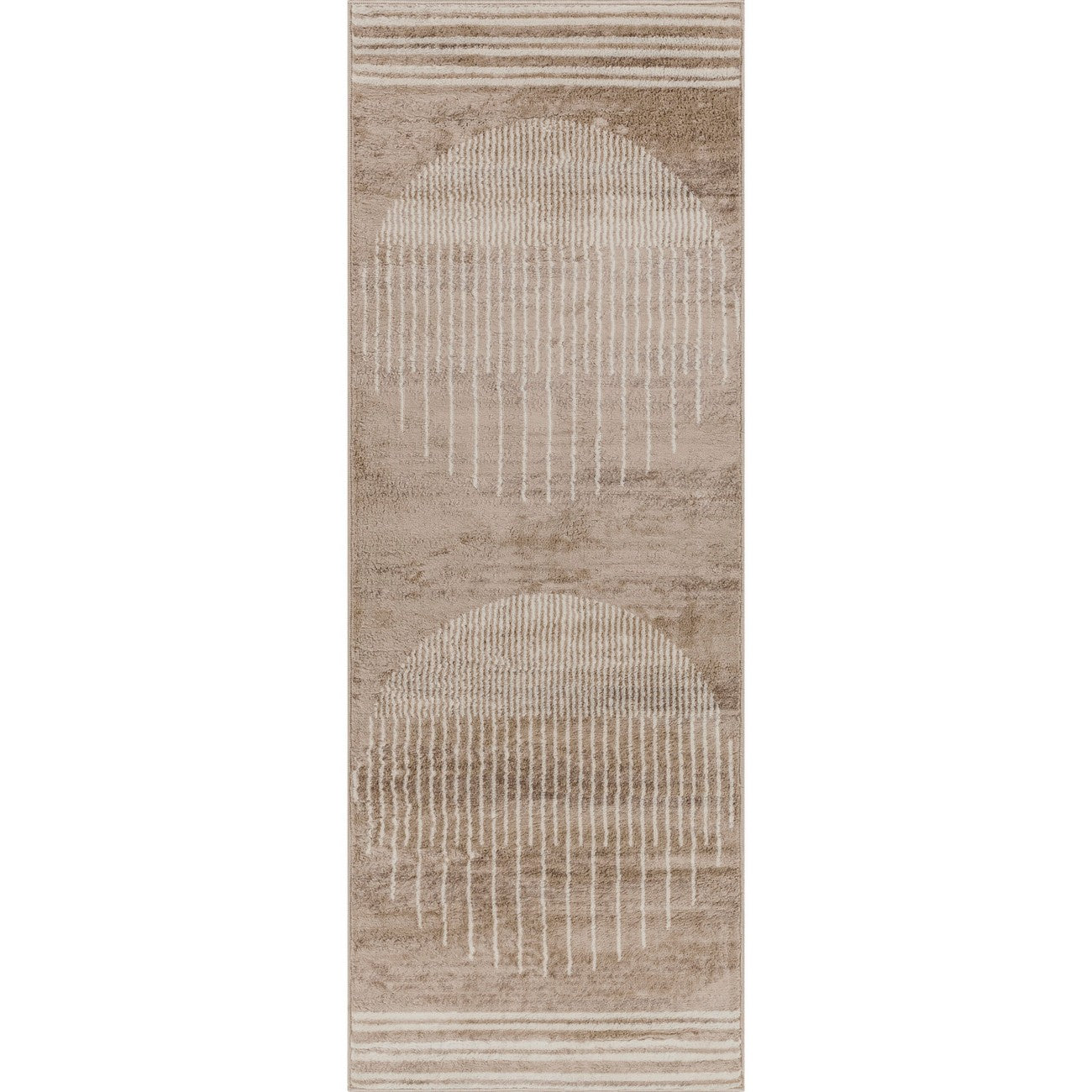 ENSO Scandi Geometric Brown Area Rug Flat