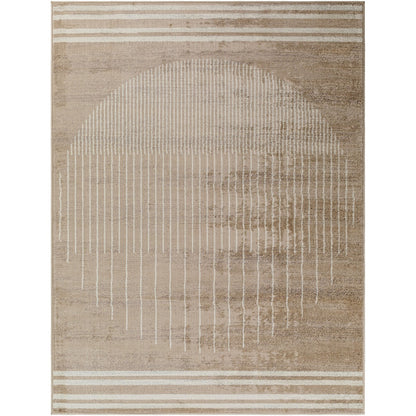 ENSO Scandi Geometric Brown Area Rug Flat