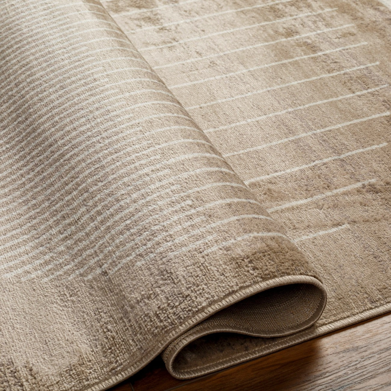 ENSO Scandi Geometric Brown Area Rug Fold