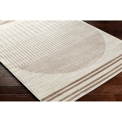 ENSO Scandi Geometric Light Brown Area Rug Corner
