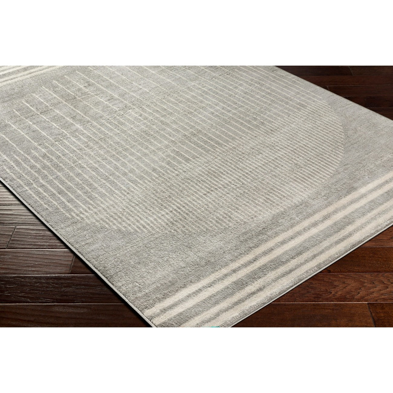 ENSO Scandi Geometric Medium Grey Area Rug Corner