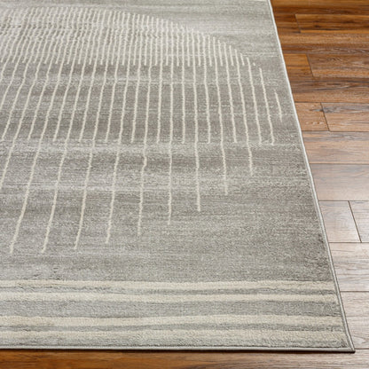 ENSO Scandi Geometric Medium Grey Area Rug Front