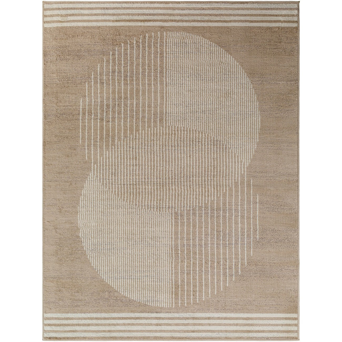 ENSO2 Scandi Geometric Brown Area Rug Flat