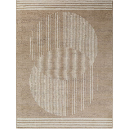 ENSO2 Scandi Geometric Brown Area Rug Flat