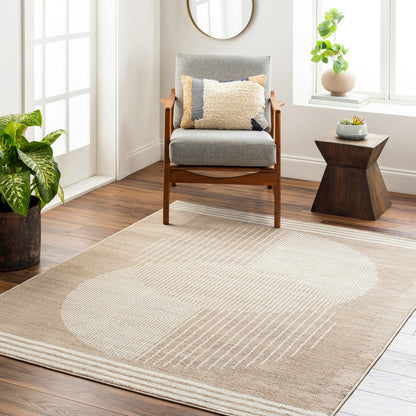 ENSO2 Scandi Geometric Brown Area Rug Roomscene
