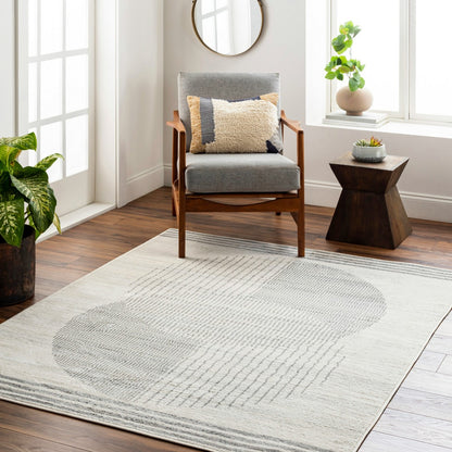 ENSO2 Scandi Geometric Grey Area Rug Roomscene