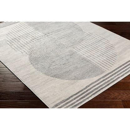 ENSO2 Scandi Geometric Grey Area Rug Corner