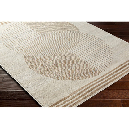 ENSO2 Scandi Geometric Light Brown Area Rug Corner