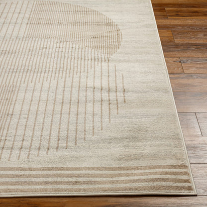 ENSO2 Scandi Geometric Light Brown Area Rug Front