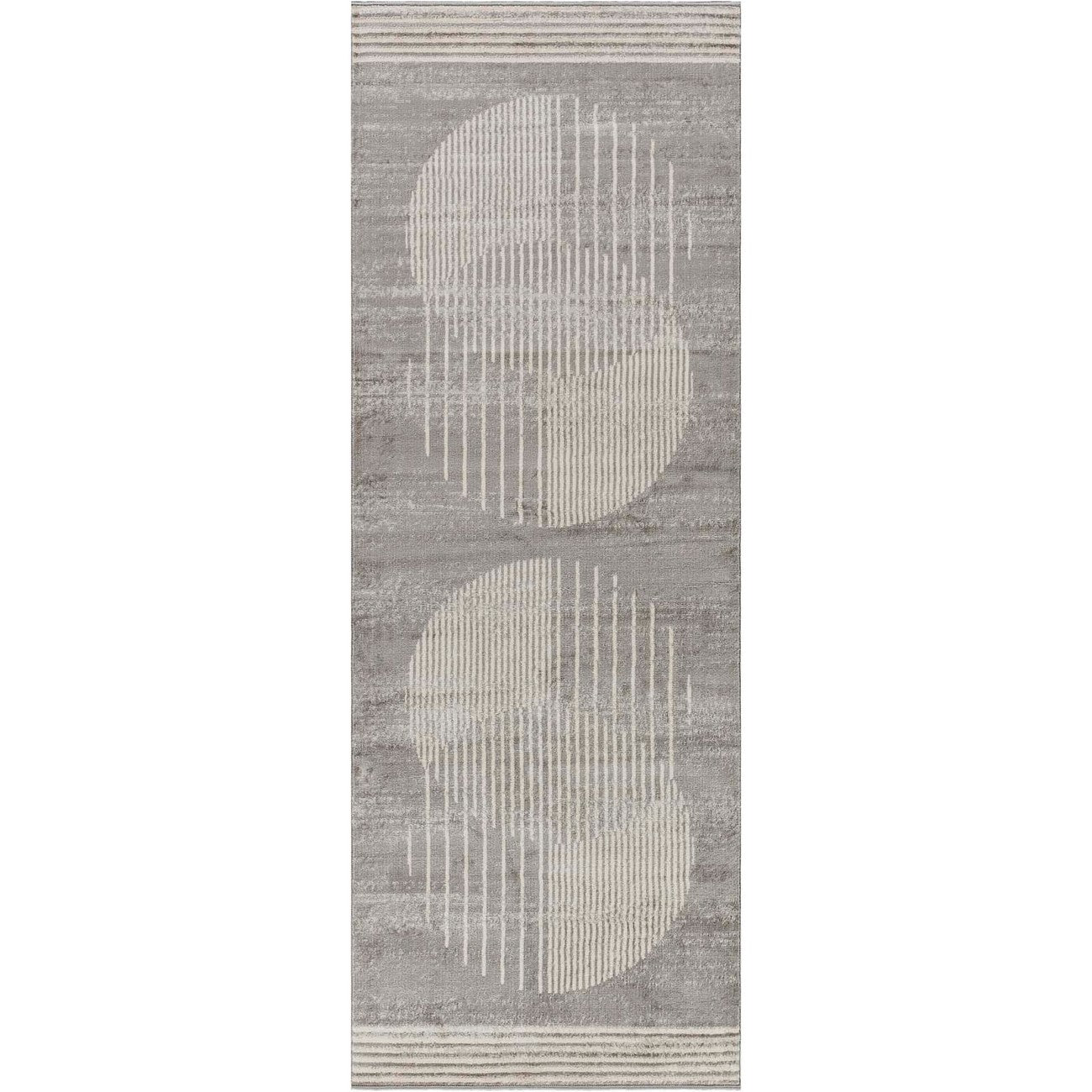 ENSO2 Scandi Geometric Light Grey Area Rug Flat