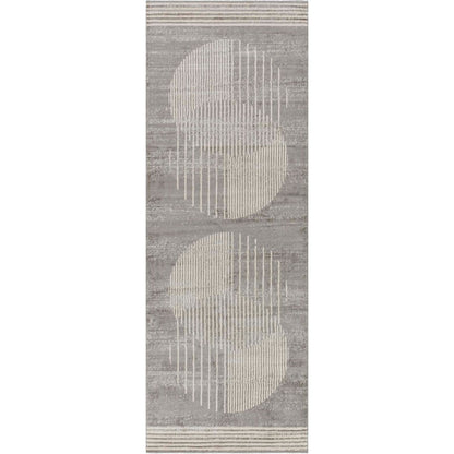 ENSO2 Scandi Geometric Light Grey Area Rug Flat