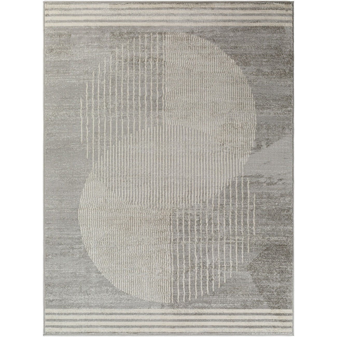 ENSO2 Scandi Geometric Light Grey Area Rug Flat