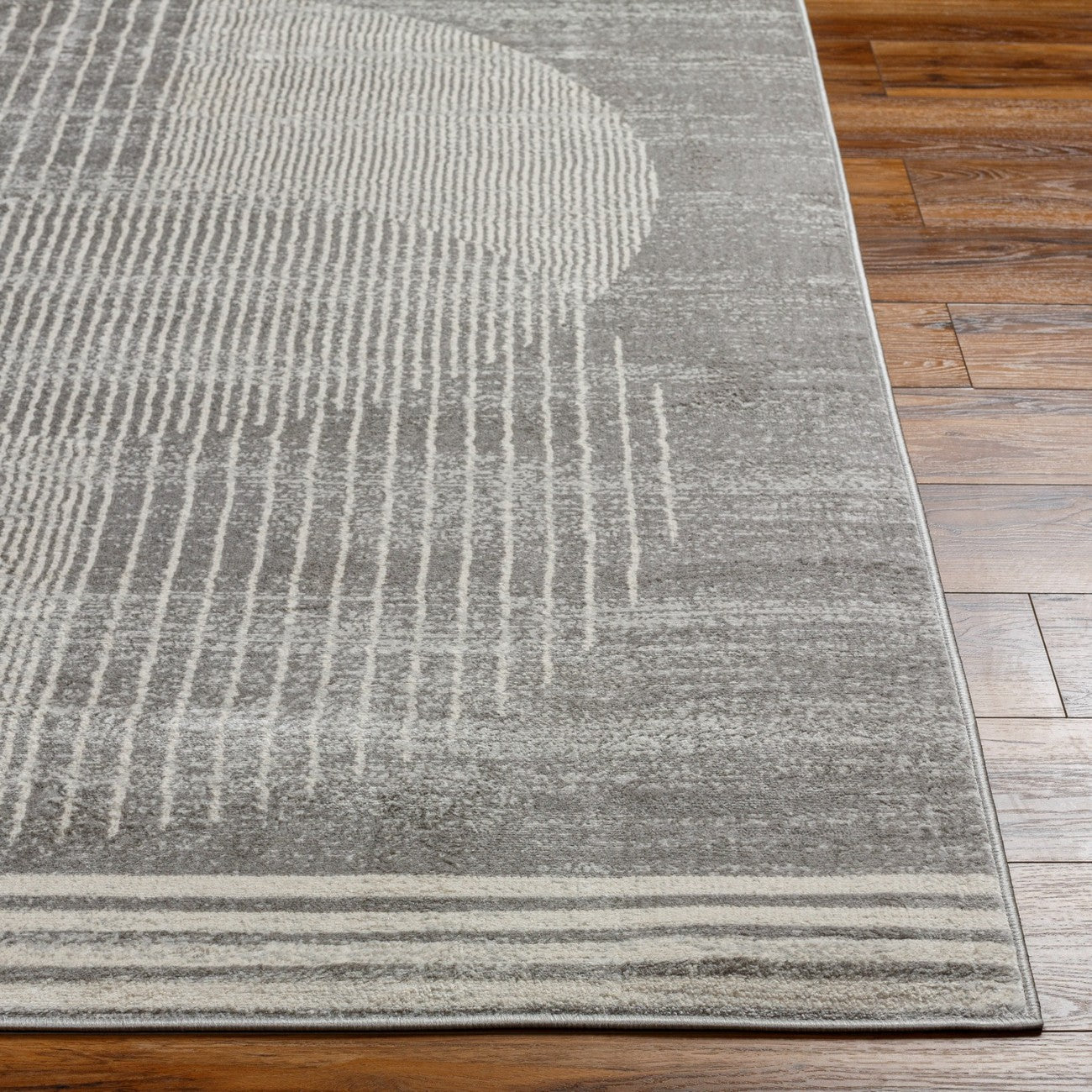 ENSO2 Scandi Geometric Light Grey Area Rug Front