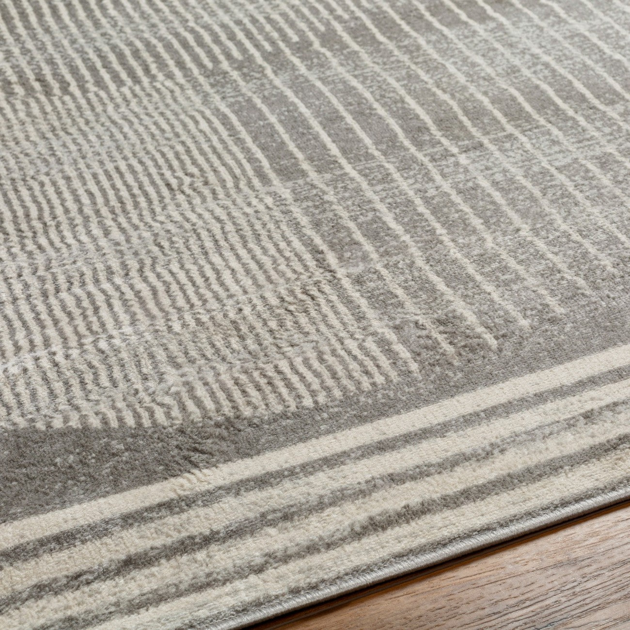 ENSO2 Scandi Geometric Light Grey Area Rug Texture